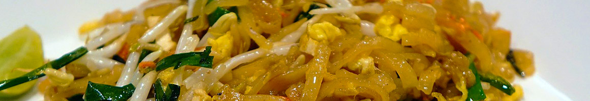 Eating Asian Fusion Thai at Baan Thai Kitchen restaurant in Asheville, NC.